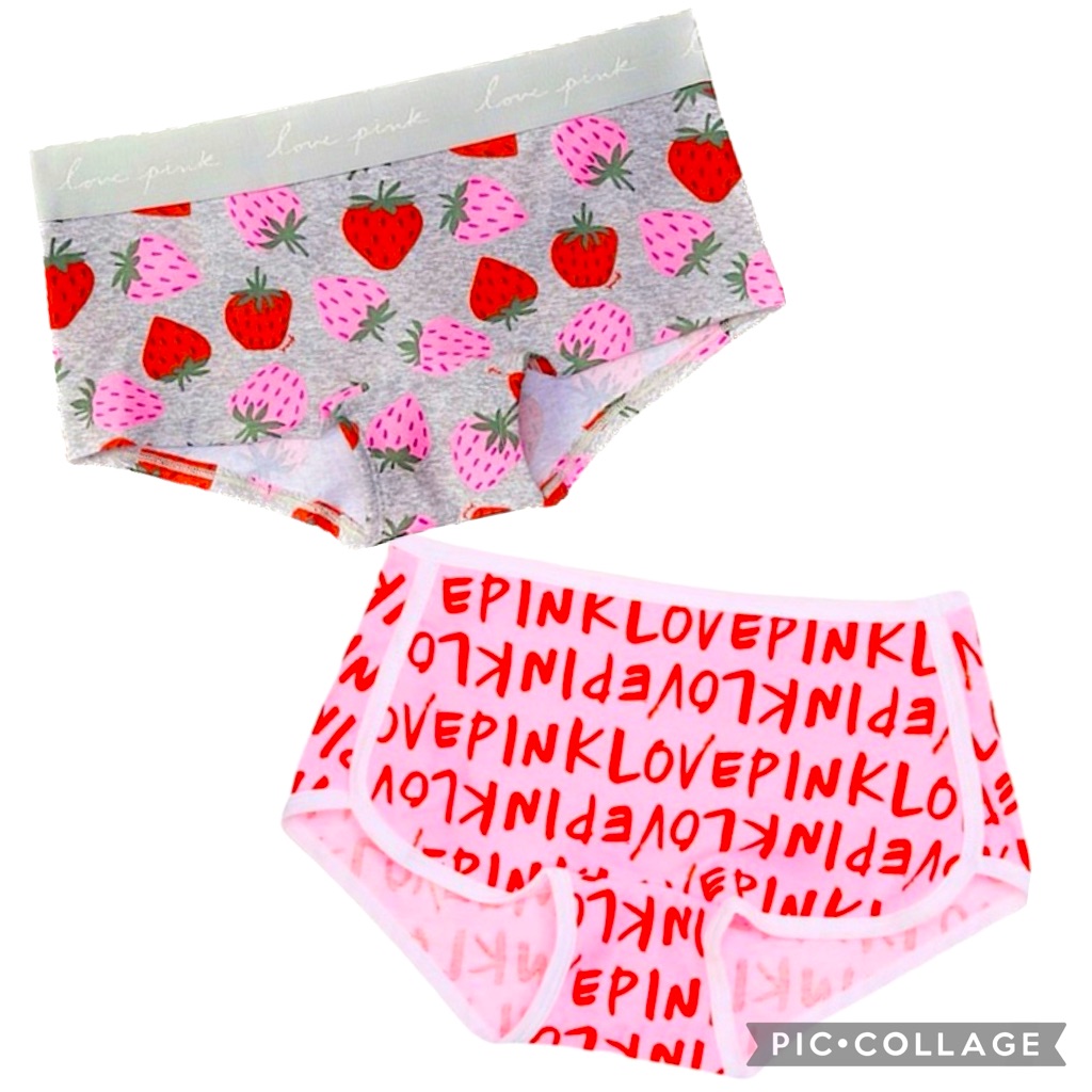 Pink Victorias Secret Deliciously Pink Duo Of Boy Shorts